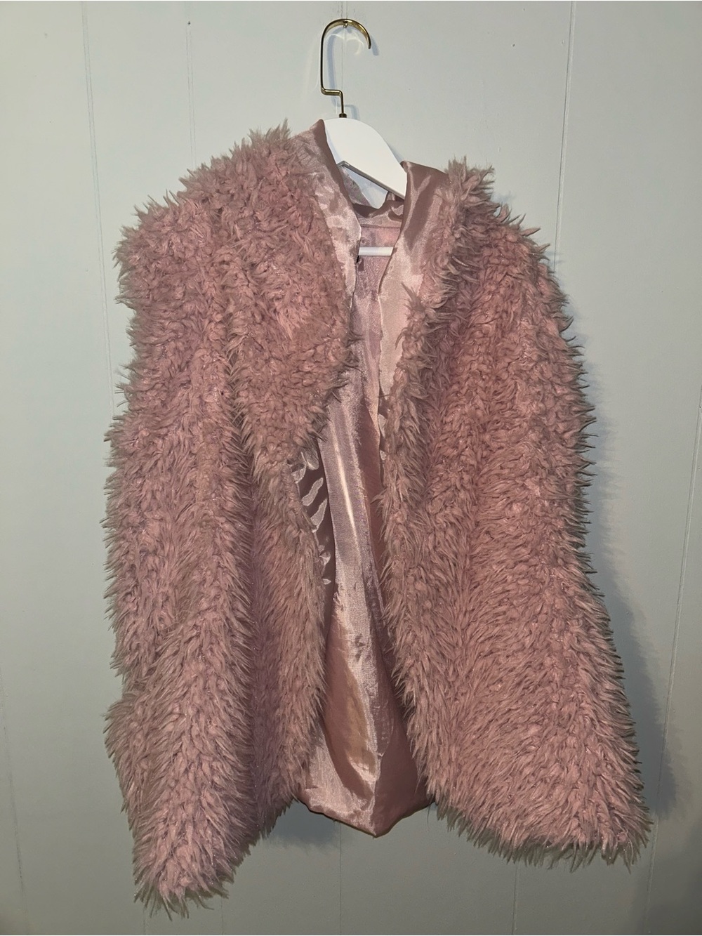 a.n.a Dusty Pink Faux Fur Teddy Jacket
